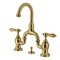 Kingston Brass Bridge Bathroom Faucet with Brass Pop-Up, Brushed Brass KS7997BAL - alternate 1